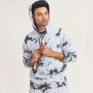 Mono B Men's Tie-Dye Hoodie - Black and White